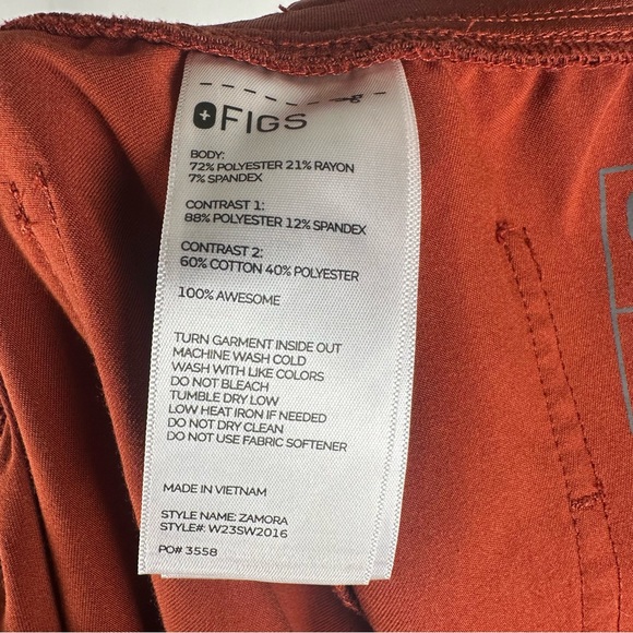 Figs Zamora Scrub Jogger Pants Size Womens Medium In Auburn PO 3558 W23SW2016 - Picture 13 of 14